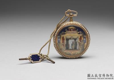 图片[2]-European pocket watch with pearl decoration and theatrical figures , Late 18th to early 19th century-China Archive